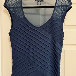 Navy Floor Length Dress
